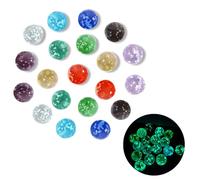 Toyhood 20Pcs Colorful Glass Marbles, Glow In The Dark, 16mm Marbles Ball for Kids, Fluorescent Dotted Glass Marblese, Marble Run Game, DIY Home Crafts Decoration, for Birthday Christmas, 10 Color