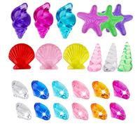 Toyhood 24pcs Ocean Theme Sinking Diving Gem Pool Toy, Crystal Acrylic Diamond Gemstones, for Underwater Swimming Summer toys Kids Educational Toys, for Beach Pool Water Park, Random colour
