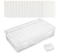 Toyhood 26Pcs Bead Organizer Box, Small Storage Boxes Set, with Label Stickers, Mini Clear Beads Storage Containers, Transparent Boxes with Lid, for DIY Craft Diamond Rhinestone Painting Jewelry
