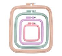 Toyhood 4 Pcs Colorful Embroidery Hoops Set, Rectangle Square Embroidery Frame Cross Stitch Hoop, Sewing Tool for DIY Craft Handy Sewing,Including 4 Different Sizes Embroidery Hoop