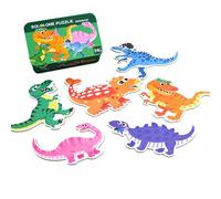 Toyhood 6 Pack Wooden Jigsaw Puzzles for kids 3-6 Year Old, Animals Puzzles Toy in a Box, Lions Elephants Giraffe Jigsaws, Travel Games Learning Educational Birthday Gifts for Boys Girls (Multi-C)