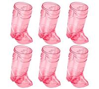 Toyhood 6Pcs Mini Cute Cowboy Boot Shot Glasses, 1oz Plastic Western Cowboy Mini Beer Mugs, Reusable Cowboy Boot Cups, for Cowboy Bachelorette Theme Party Supplies Wedding Decorations (Pink)