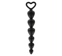 ToyJoy Anal Play Bottom Beads Flexible Soft Black Silicone Heart Butt Plug Chain