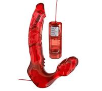 ToyJoy Red Bend Over Boyfriend Strapless Strap On Dildo Vibrating Strap-On Anal