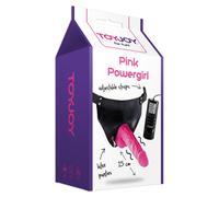 ToyJoy Powergirl Strap On Vibrating Dong Pink 6 Inch