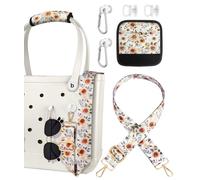 Toykee Bag Strap Crossbody for Bogg Bag Accessories - Charms Shoulder Strap Neoprene Luggage Handle Wrap for Suitcase & 2 Key Holders Sunflowers