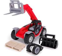 Toyland® 1:16 Scale Telehandler With Extendable Arm & 3 in 1 Interchangeable Attachments -Fork, Grab Bucket & Winch - Pretend Play & Construction Vehicle Toy - Ages 3+