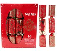 ToylandⓇ 10 Deluxe Red & Gold Christmas Crackers