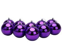 Toyland® 10 Extra Large 100mm Colour Christmas Baubles - Christmas Tree Decorations (Purple)