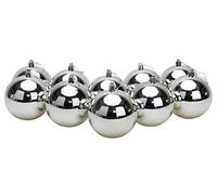 Toyland® 10 Extra Large 100mm Colour Christmas Baubles - Christmas Tree Decorations (Silver)