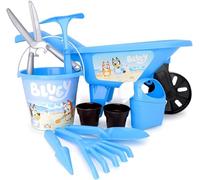 Toyland® 10 Piece Bluey Gardening Set for Kids - Wheelbarrow, Watering Can, Plant Pots, Tools & More - Outdoor Garden Toy Playset - Age 2+