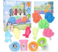 Toyland® 10 Piece Bluey Sensory Sand Activity Set - 4 Sand Pots Age 3+, 4 Character Moulds, 1 Wipeable Play Mat & 1 Card Scene - Arts & Crafts Toys