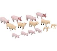 Toyland® 14-Piece 1:32 Scale Farmyard Animals Set - The Farm Collection - Collectable Farmyard Animals - Pigs, Piglets, Sheep & Lambs - Farm Play Figures for Kids Aged 3+