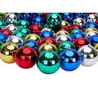 Toyland® 144 Extra Large 100mm Christmas Baubles - Christmas Tree Decorations (Assorted)