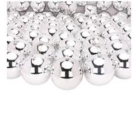 Toyland® 144 Extra Large 100mm Christmas Baubles - Christmas Tree Decorations (Silver)