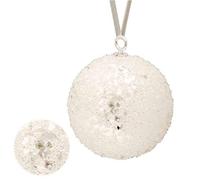 Toyland® 15cm Extra Large White Sequin Bauble - Glitter Bauble - Christmas Tree Decorations