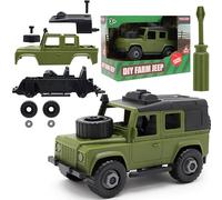 Toyland® 17cm (7") Green DIY Farm Jeep with Multifunctional Screwdriver - Build Your Own 4x4 - Toy Vehicles