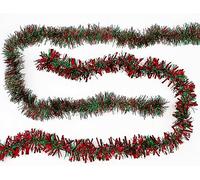 Toyland® 2 Metre Red & Green Tinsel - Decorative Christmas Decor - Festive Tree Garland- 2 Designs Available - Chunky or Fine