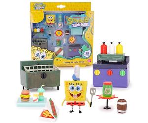 Toyland 20 Piece Spongebob Squarepants Figure and Accessory Play Set - Imaginative Toy Figures for Teeny Krusty Krabs - Age 5+
