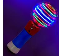 Toyland® 20cm (8") 3D Light Up Multi Coloured Spinning Ball LED Wand | Wrist Strap, Bonfire Night / Party Accessories