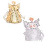Toyland® 21cm (8") Tree Top Angel - Christmas Tree Decorations - Gold or Silver (Assorted)