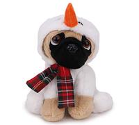 Toyland® 23cm Cuddly Pug Soft Toy - Novelty Christmas Plush - Suitable For all ages