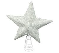 Toyland® 26cm Sparkly White Tree Top Star - Christmas Decorations - Christmas Tree Trims.