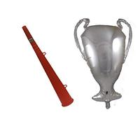 Toyland® 29" Trophy Shaped Foil Balloon & Red Horn Noise Maker - Celebrate Victory