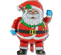 Toyland® 30 Inch Waving Santa Shape Foil Balloon - Christmas Decorations - Inflate With Air or Helium