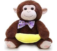 Toyland® 30cm (12") Interactive Peekaboo Monkey Plush Toy - Singing & P Boo Animatronic Soft Toy for Toddlers & Babies - Battery Operated, Moveable Arms - Suitable for Children Aged 1+