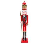 Toyland® 36 Inch Standing Nutcracker King with Staff - Traditional Christmas Decorations.