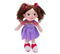 Toyland® 45cm Plush Ragdoll in Purple Pinafore Dress - Kids Soft Toy Dolls - Age 18m +