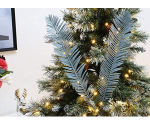Toyland® 60cm Glitter Fern Pick - Christmas Tree Decorations - Winter Tree Picks - Flower Arrangements (Ice Blue, 1)