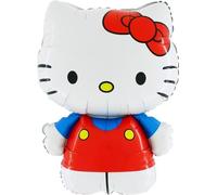 Toyland® 76cm (30") Hello Kitty Dressed In Red/Blue Shaped Foil Balloon - Kids Party Decorations