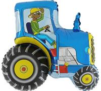 Toyland® 78cm (31") Blue Tractor Shaped Foil Balloon - Children's Party Decoration