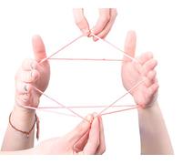 Toyland® Cats Cradle - Cat's Cradle - Magical String Art - Multi-Coloured Tricks - Retro Toys (Neon Pink)