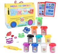 Toyland® Cocomelon Mega Dough Bus Set - Make Age 3+, Shape & Mix! Includes 10 Pots Of Dough - Cocomelon Toys - Creative Toys