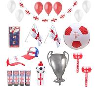 Toyland® ENGLAND Party Bundle - Euro, World Cup, St George's Day - 46 Pieces - Includes Bunting , Balloons & Much More - English Party Decorations