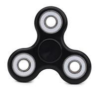 Toyland® Fidget Hand Spinner - Stress and Anxiety Relief - Assorted Colours (Black & White Rings)