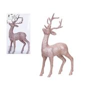 Toyland Glitter Reindeer Rose Gold 26cm