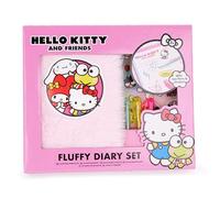 Toyland® Hello Kitty And Friends Pink Fluffy Diary Set - Fluffy Diary, 3 Mini Gel Pens, And Stickers - Girls Stationery Gift Set - Diaries, Journals & Notebooks - Ages 3+