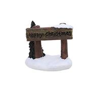 Toyland® Mini Resin Christmas Collectible Ornament - Village Scene Accessories - Christmas Figures (1 Sign Chosen At Random 4cm x 4cm)