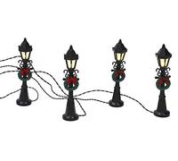 Toyland® Mini Resin Christmas Collectible Ornament - Village Scene Accessories - Christmas Figures (4 Lanterns 11cm x 2cm).