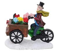 Toyland® Mini Resin Christmas Collectible Ornament - Village Scene Accessories - Christmas Figures (Flower Seller 2.5 Inch)