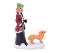 Toyland® Mini Resin Christmas Collectible Ornament - Village Scene Accessories - Christmas Figures (Lady Dog Walker 1.5 x 2.5 Inch)