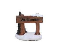 Toyland® Mini Resin Christmas Collectible Ornament - Village Scene Accessories - Christmas Figures (Welcome Sign 4cm x 4cm)