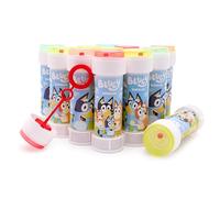 Toyland® Pack of 12 Bluey Bubbles With Wands, 60ml Solution & Maze Lid