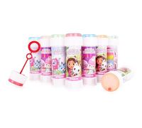 Toyland® Pack of 12 Gabby's Dollhouse Bubbles With Wands, 60ml Solution & Novelty Maze Lid - Pocket Money & Party Bag Toys