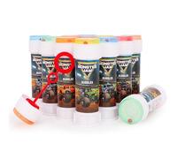 Toyland® Pack of 12 Monster Jam Bubbles With Wands, 60ml Solution & Novelty Maze Lid - Pocket Money & Party Bag Toys