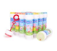 Toyland® Pack of 12 Peppa Pig Bubbles With Wands, 60ml Solution & Novelty Maze Lid - Pocket Money & Party Bag Toys